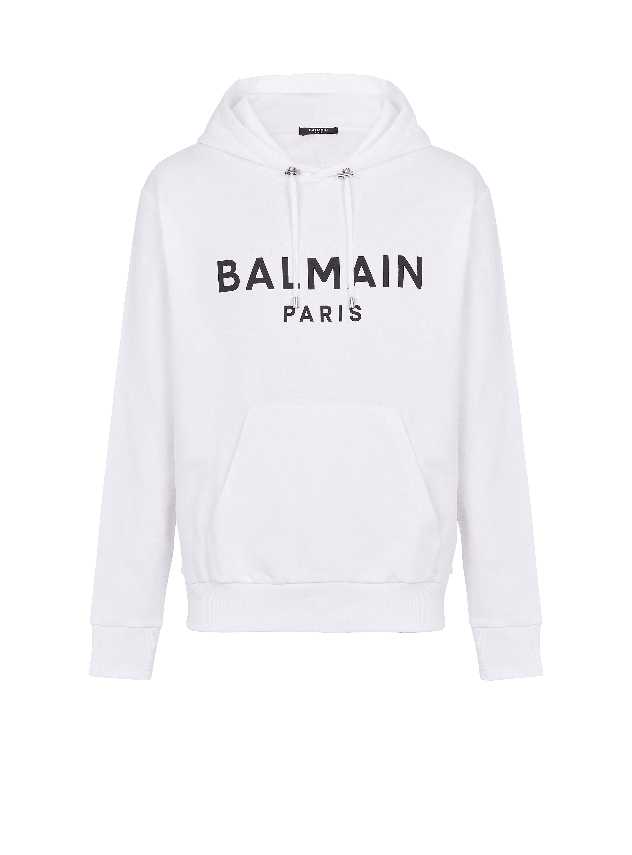 Printed Balmain Paris hoodie white white - Men | BALMAIN