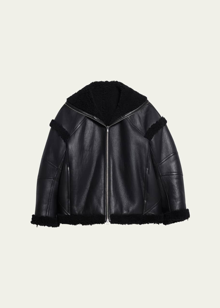 Helmut Lang Apex Leather Teddy Jacket - Bergdorf Goodman