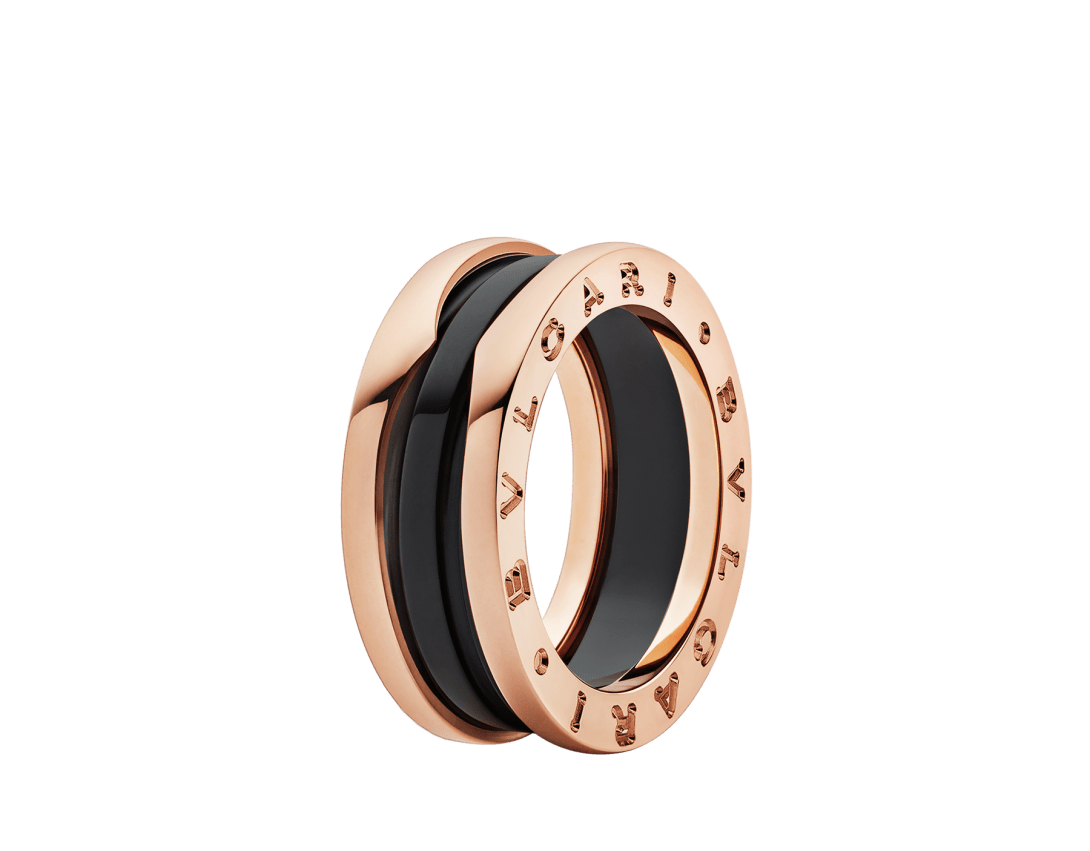 Rose gold, Ceramic B.zero1 Ring AN855962 | Bvlgari