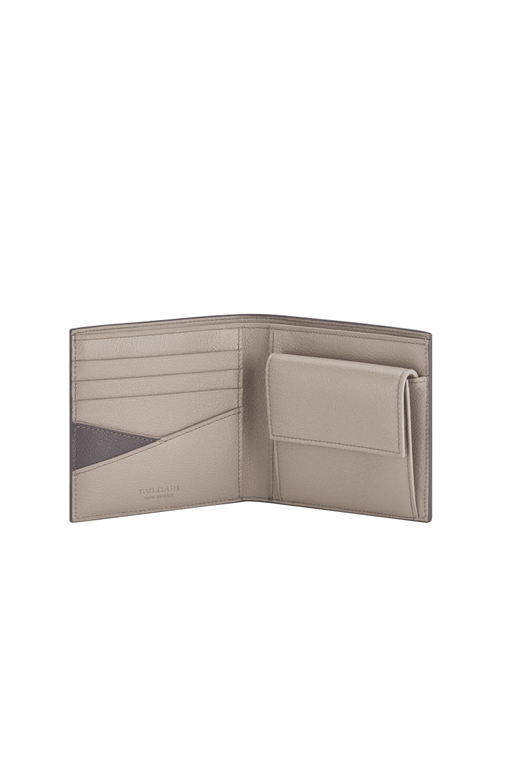 グレー カーフレザー ブルガリ・ブルガリ マン 二つ折り財布 294158