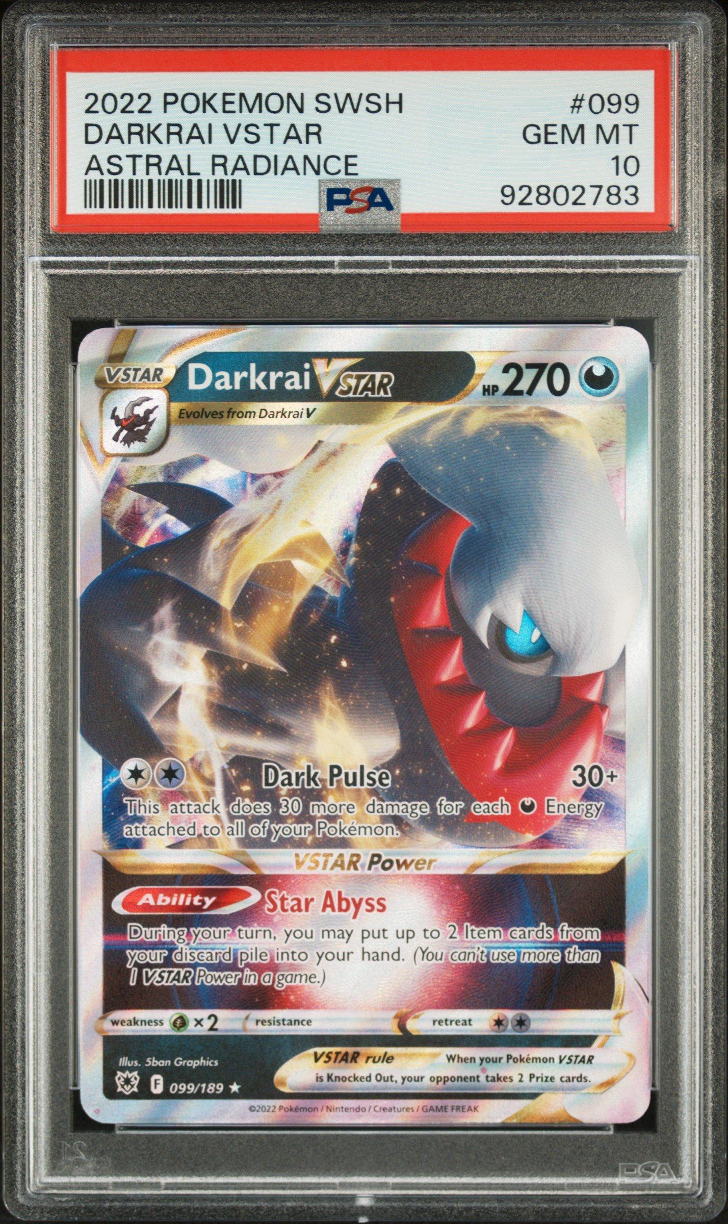 2022 Pokemon Sword & Shield Astral Radiance 099 Darkrai Vstar PSA