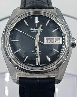 Grand Seiko Hi-Beat 36000 37MM Black Dial Leather Strap (6146-8000