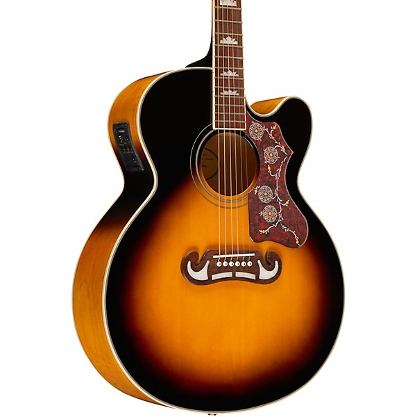 Epiphone J-200 EC Studio Acoustic-Electric Guitar Vintage Sunburst