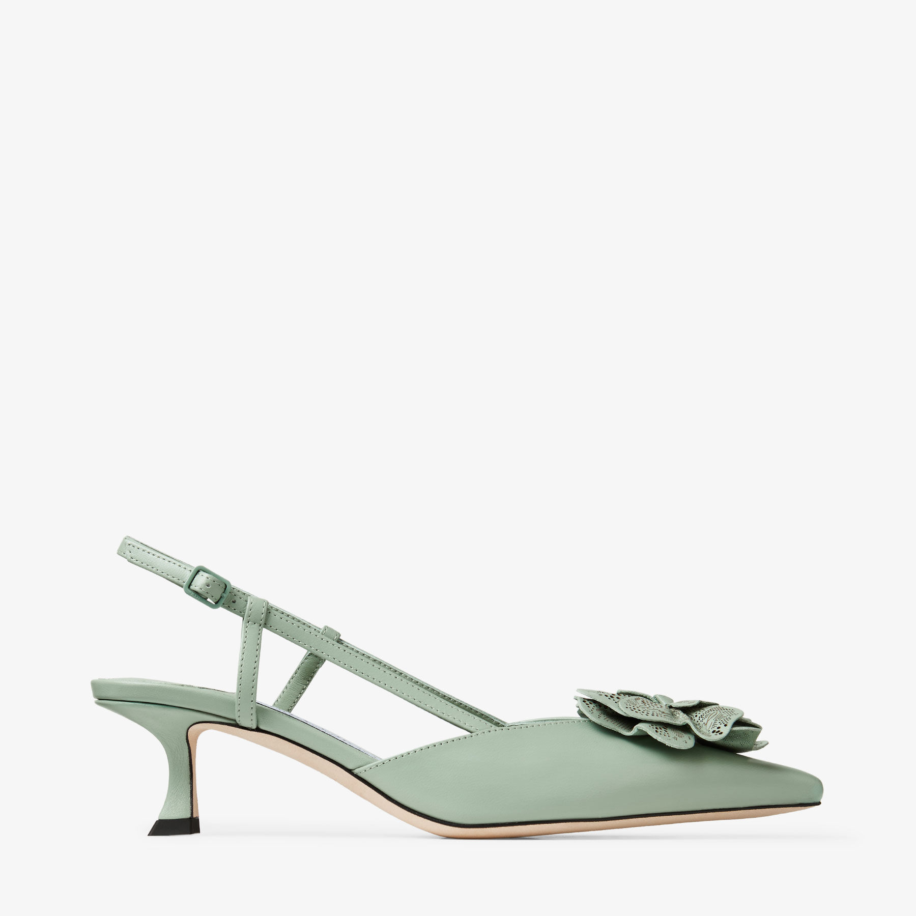 Mimmi Sling Back 50 | Verde Shiny Nappa Leather Slingbacks with