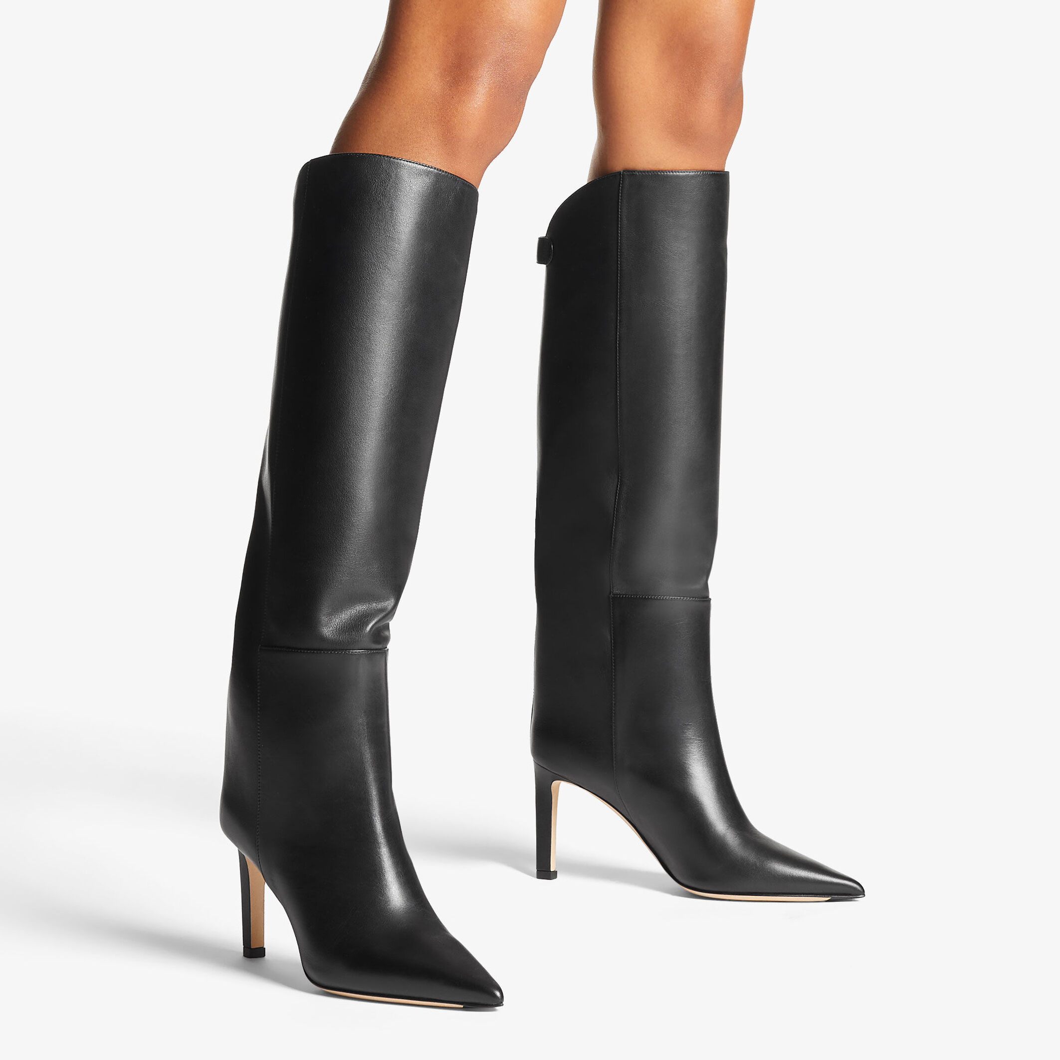 ALIZZE KB 85 | Black Smooth Leather Knee-High Boots | Autumn