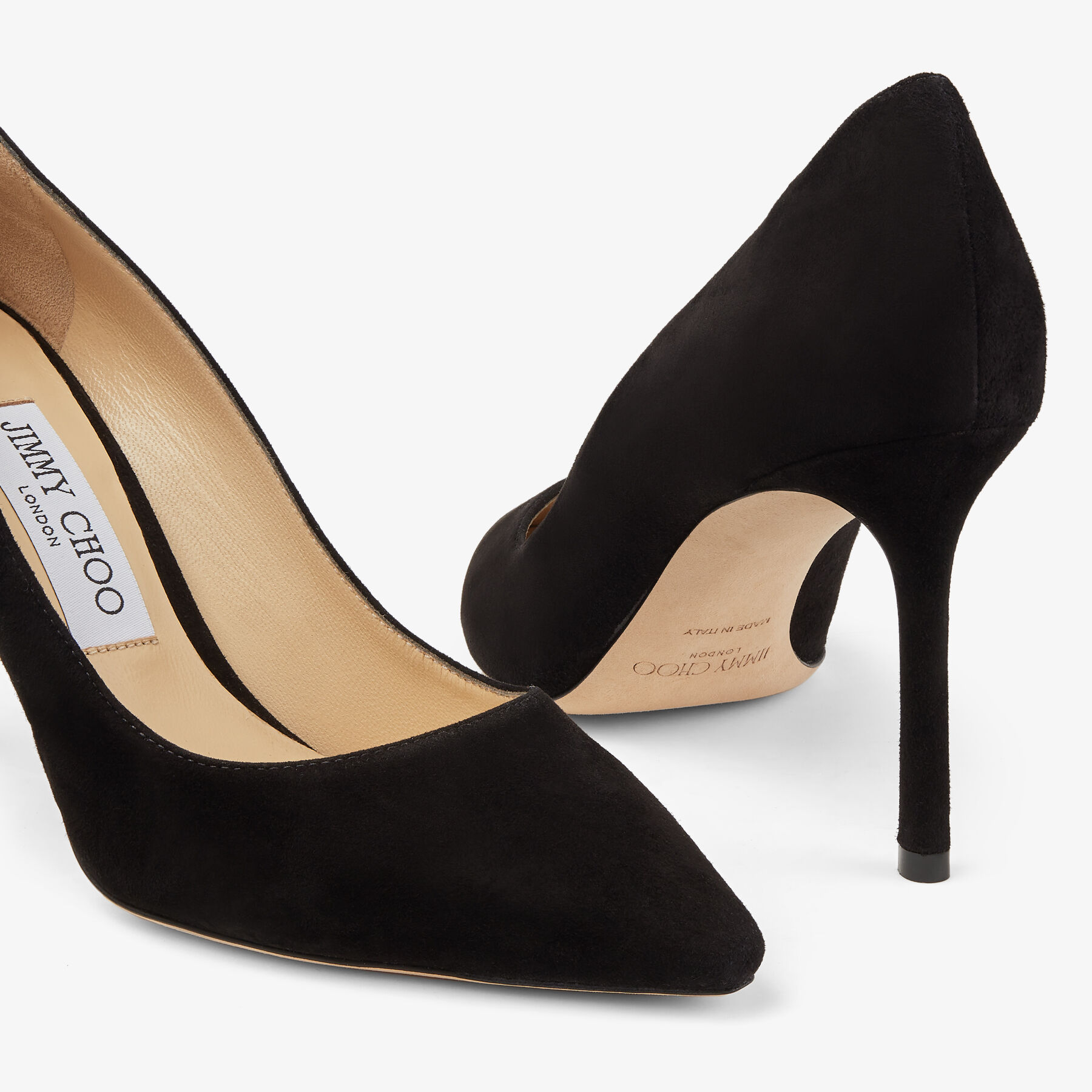 Black Suede Pointed Pumps | Romy 85 | Autumn Winter 16 | JIMMY CHOO
