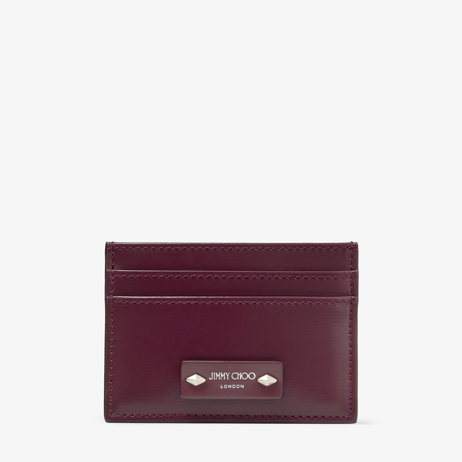 Umika | Garnet/Antique Silver Calf Leather SLG | JIMMY CHOO