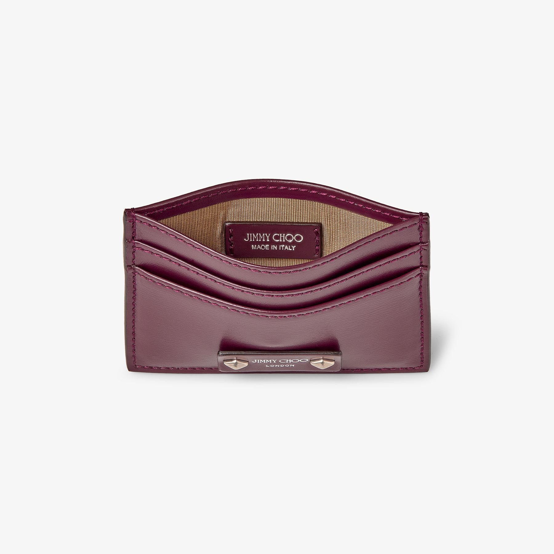 Umika | Garnet/Antique Silver Calf Leather SLG | JIMMY CHOO