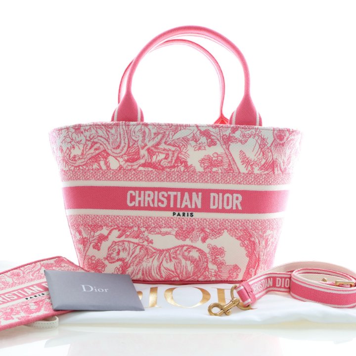 Christian Dior Medium Canvas Dioriviera Panier Chapeau Bucket Bag