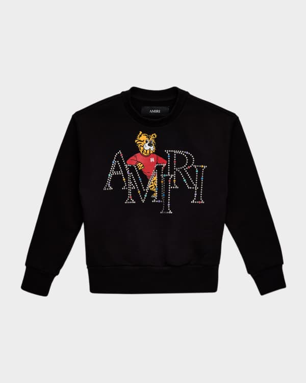 Amiri Kid's Staggered Sequin Logo Short-Sleeve T-Shirt, Size 4-12