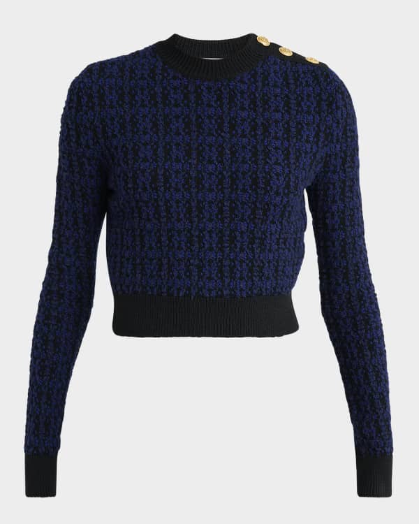 Chloe Ribbed Long-Sleeve Henley Sweater | Neiman Marcus