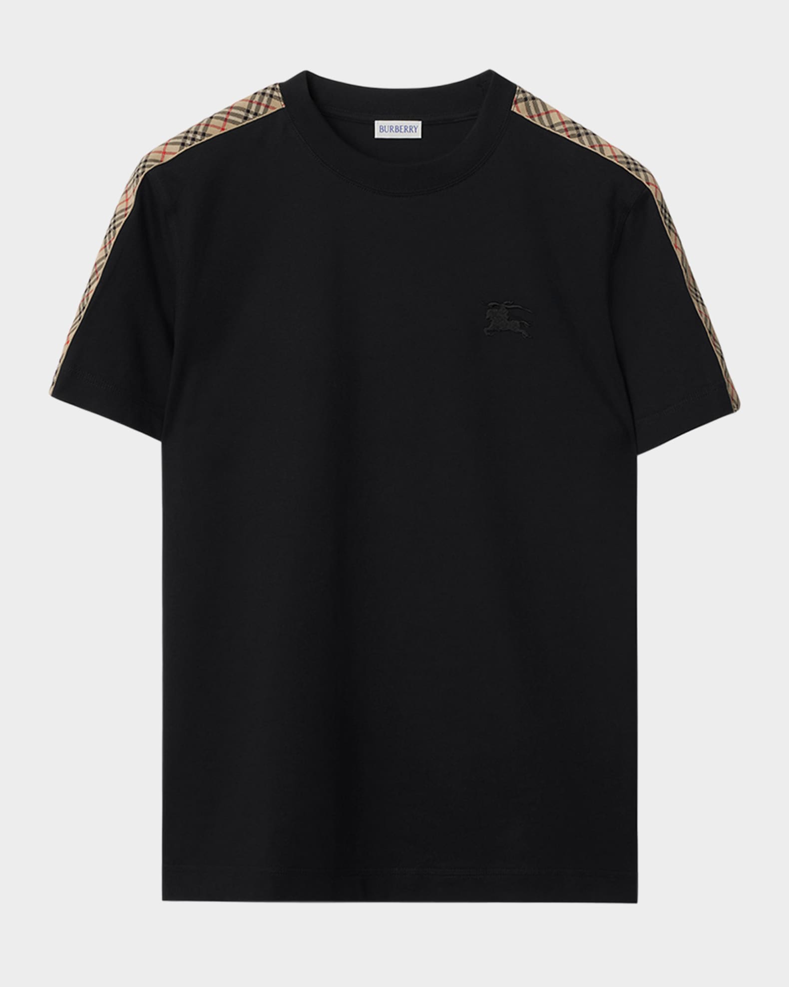 Burberry Men's Check-Trim Cotton T-Shirt | Neiman Marcus