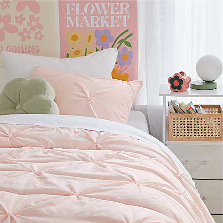 Dormify Poppy Pintuck Comforter and Sham Set TwinTwin XL Pink