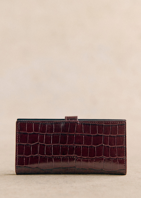 Gino Wallet - Brown croco - Bovine leather - Sézane