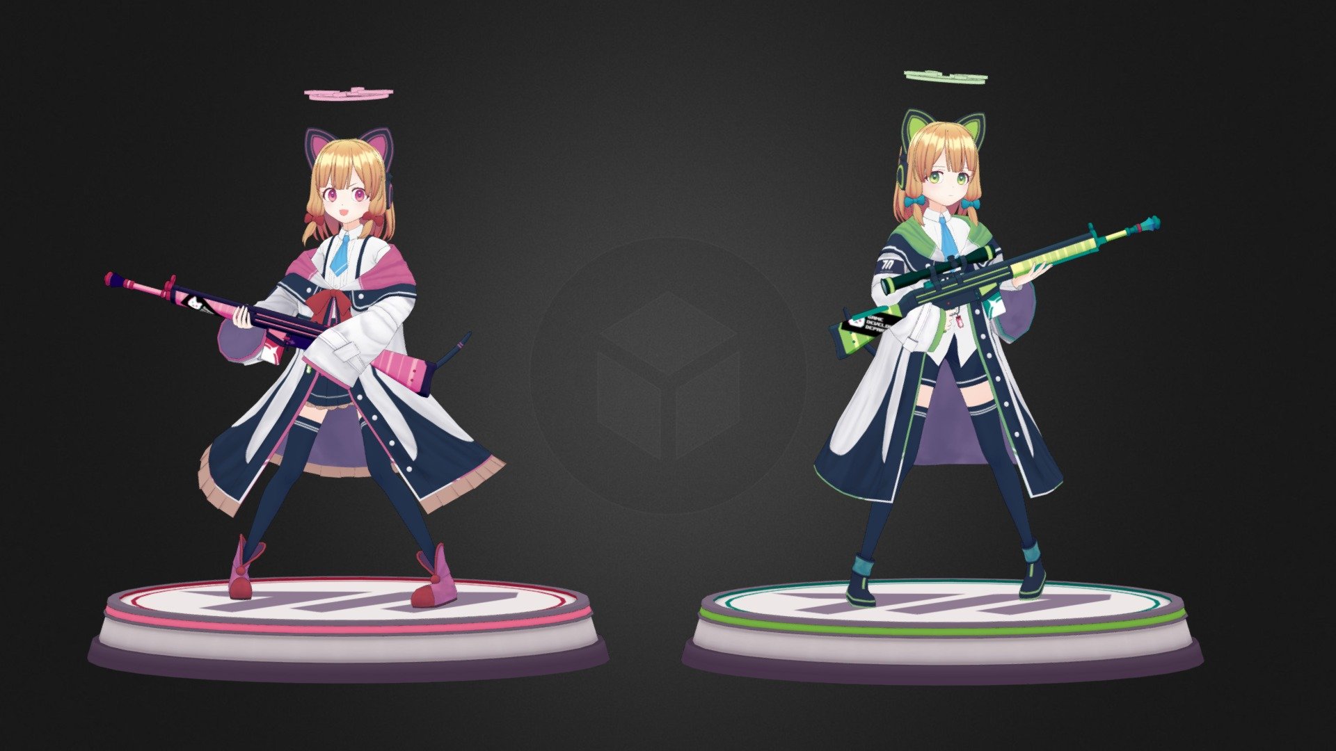 Blue archive - 才羽 モモイ, 才羽ミドリ - 3D model by N9