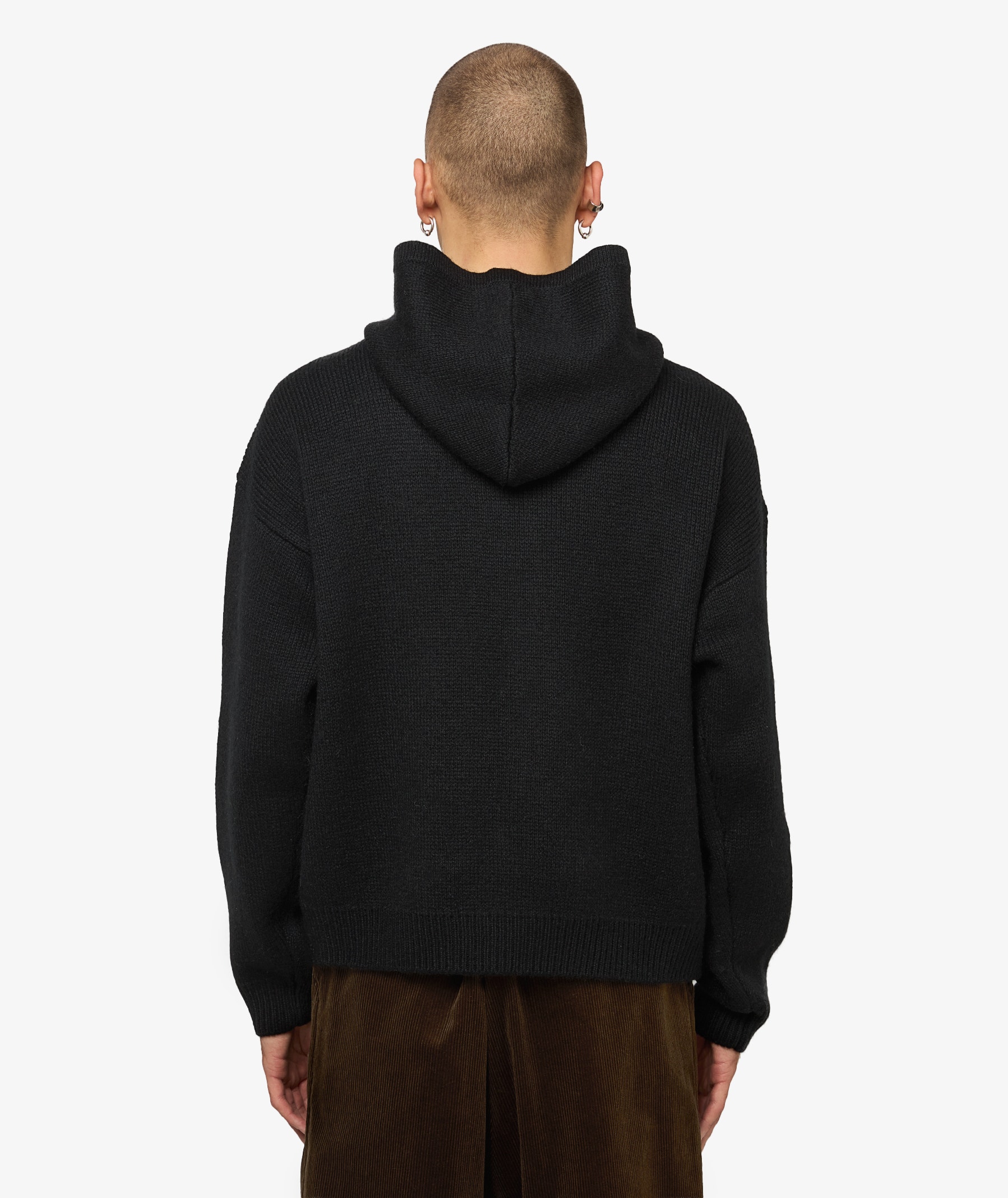 Stüssy Quarter Zip Knit Hoodie | 117278-BLAC | SVD USA