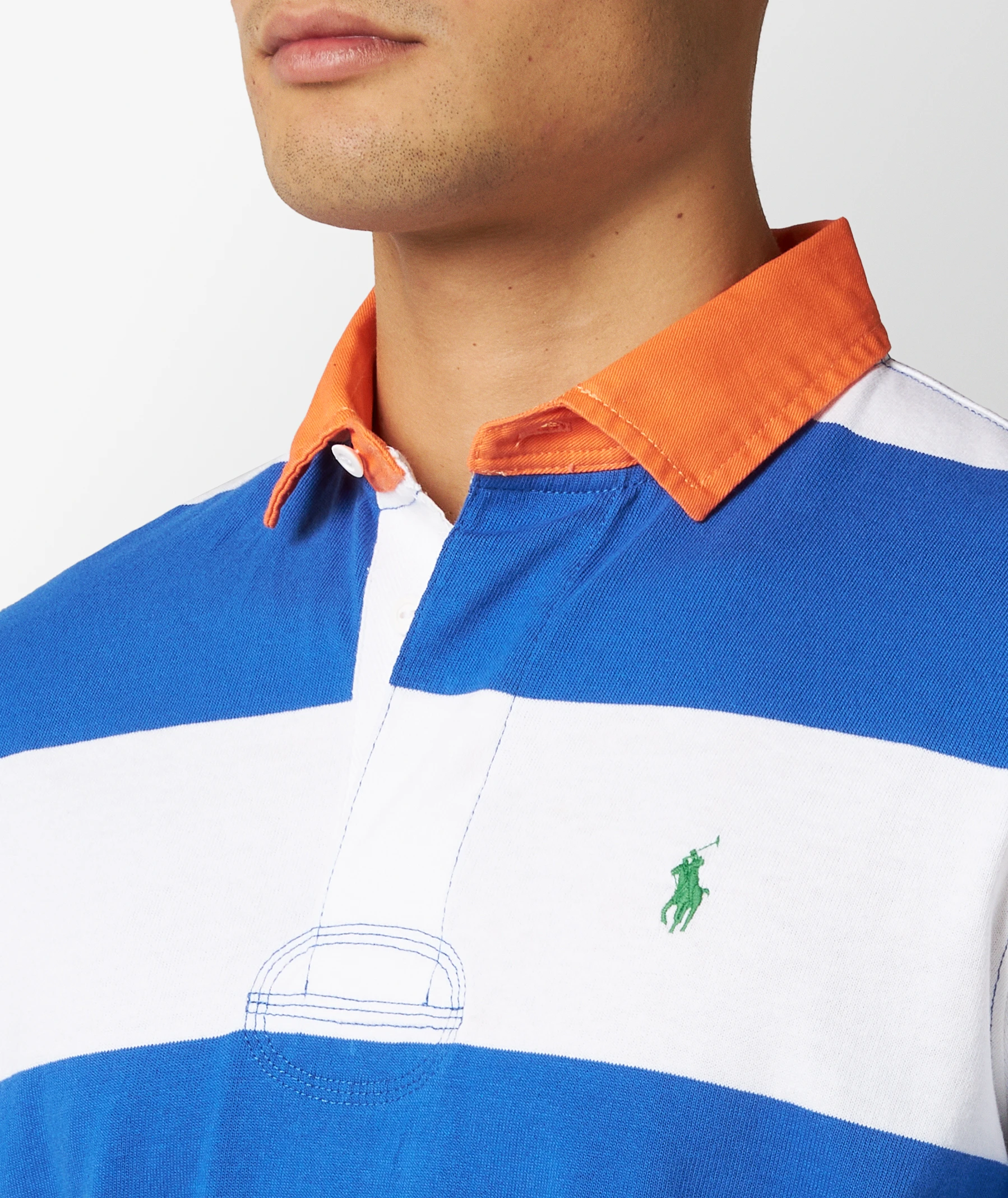 Polo Ralph Lauren Block Stripe Rugby Long Sleeve Polo Shirt in
