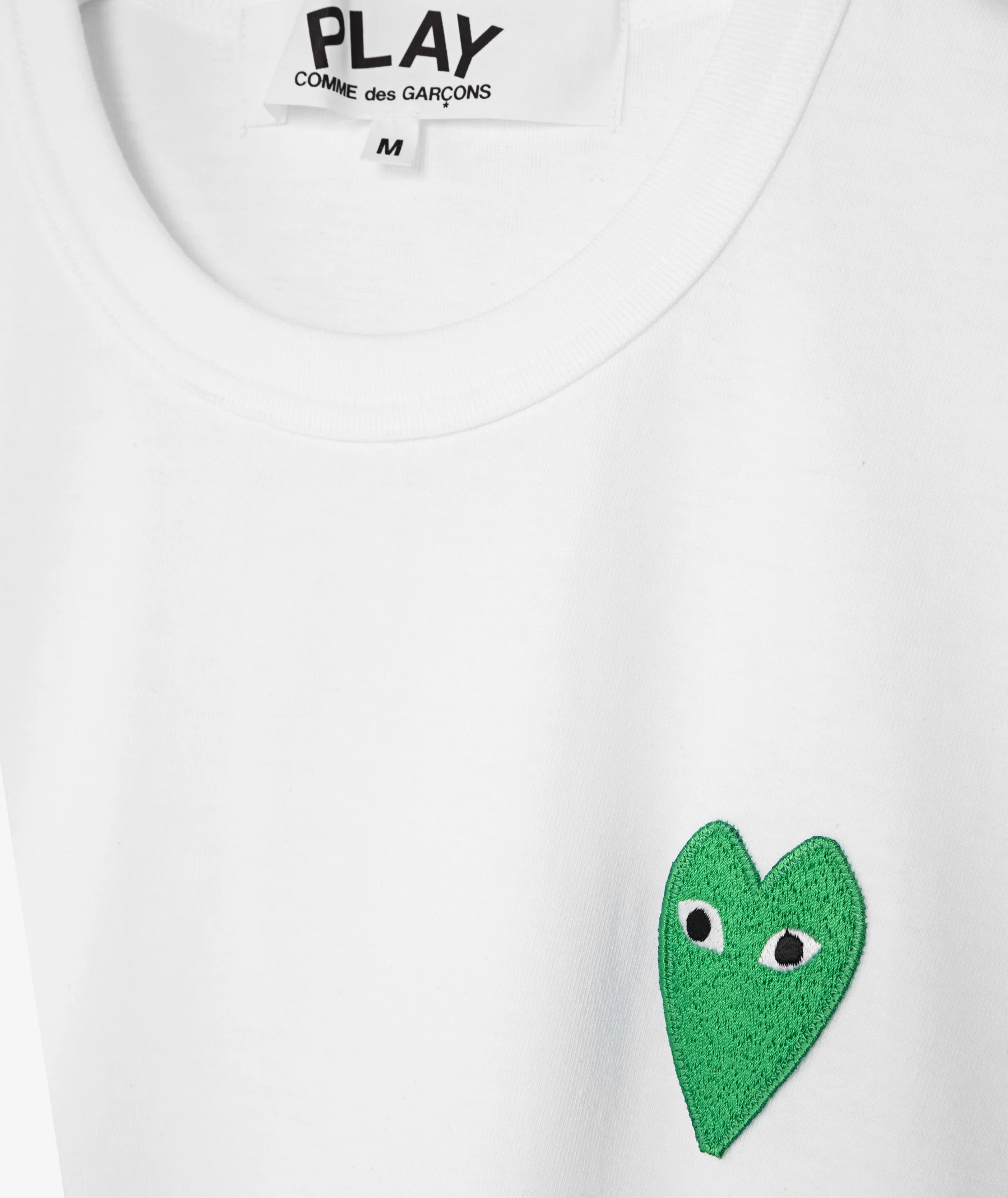 Comme des Garçons Play Green Heart T-Shirt in White | SVD USA