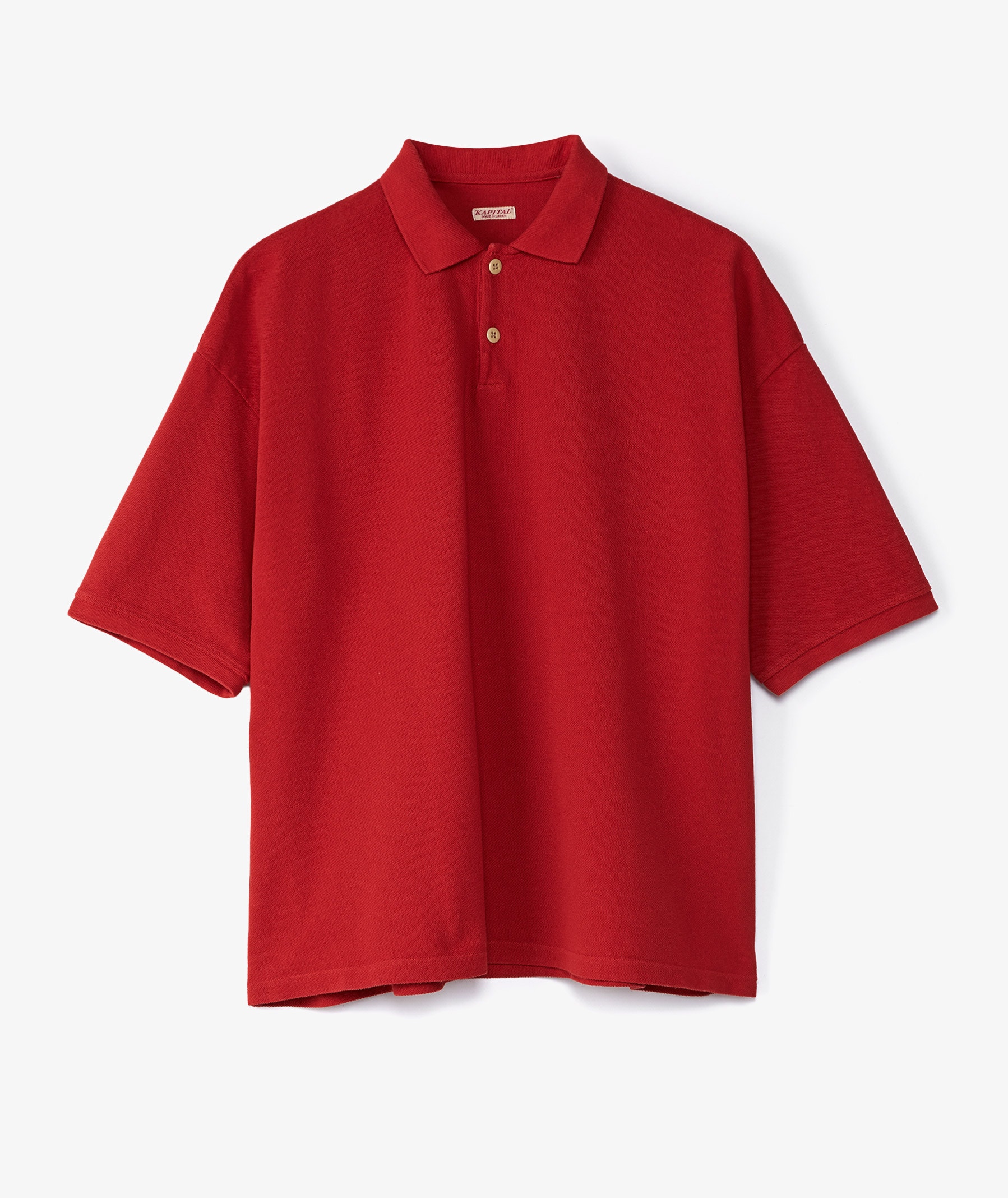 KAPITAL Pique Box Polo Shirt in Red | SVD UK