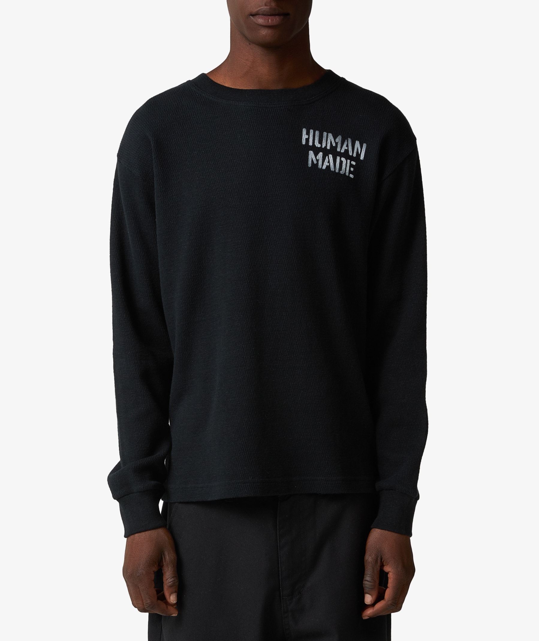 HUMAN MADE Thermal Long Sleeve T-Shirt | Black | SVD USA