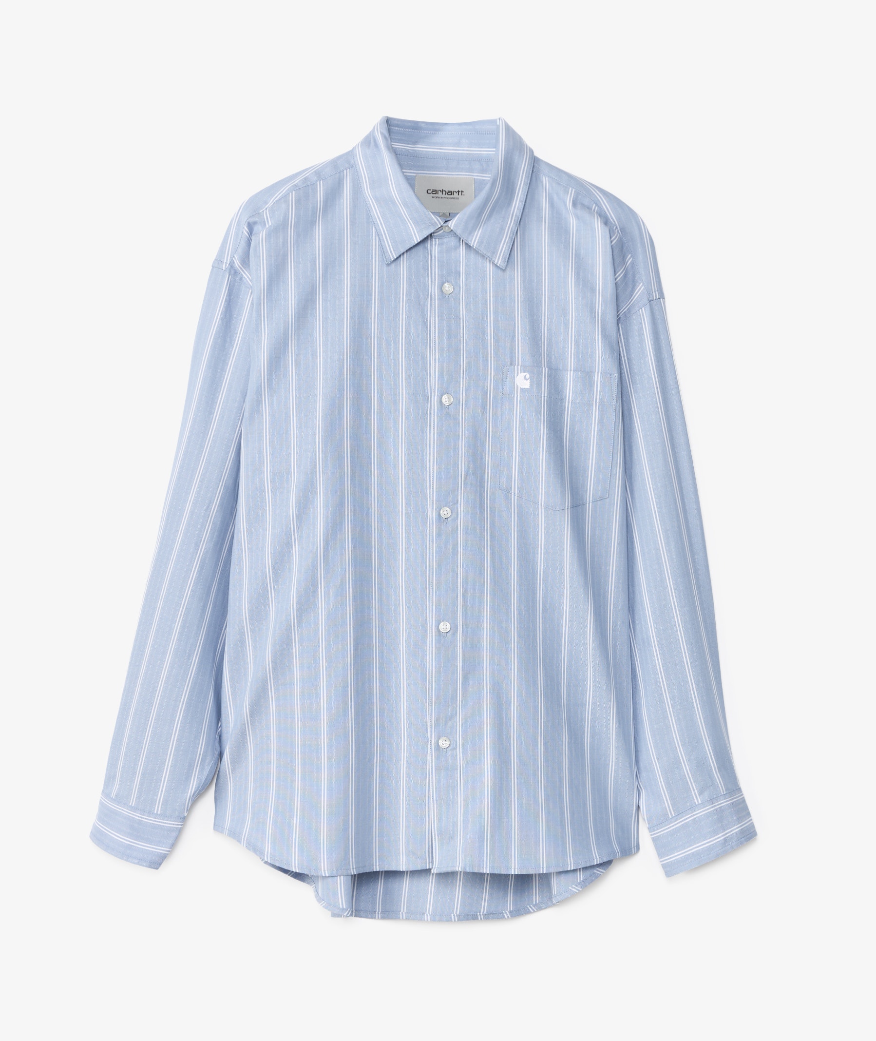 Carhartt WIP Beale Long Sleeve Shirt | Gentle Blue / Whit | SVD USA