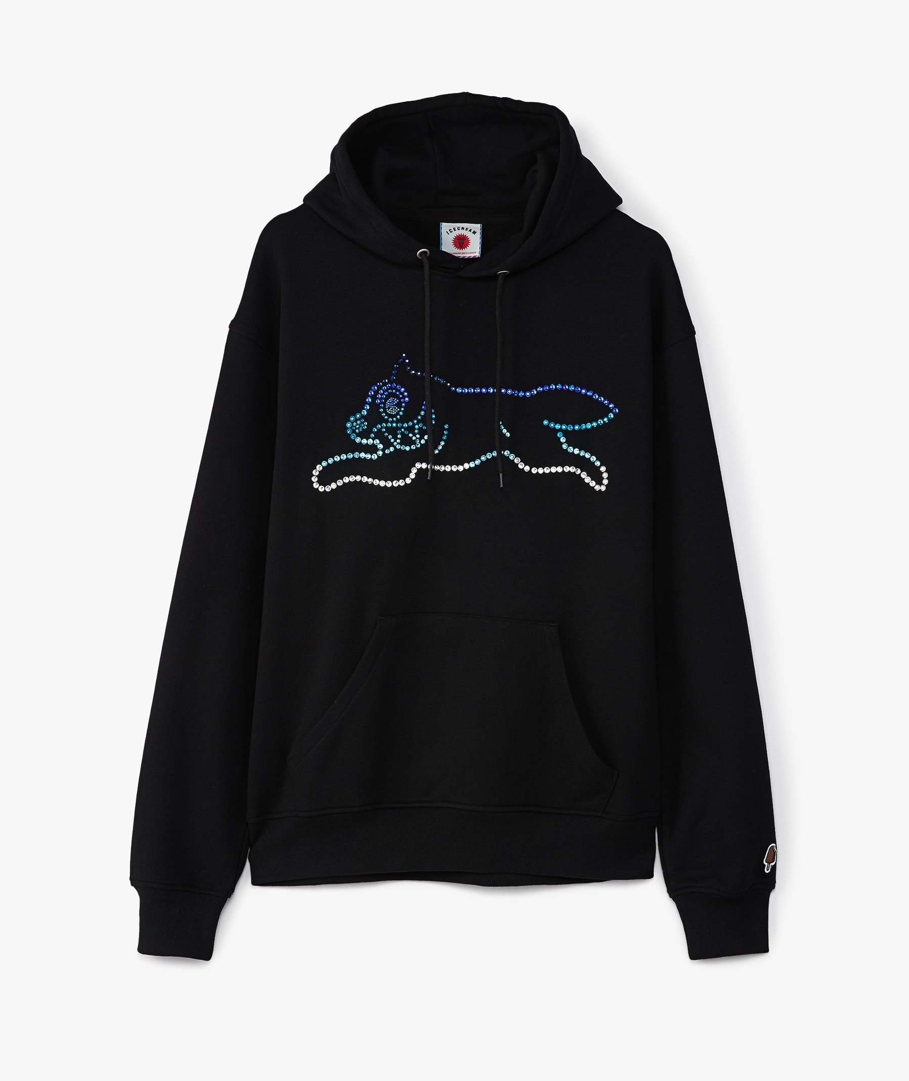 White Icecream Crystal Running Dog Hoodie | SVD
