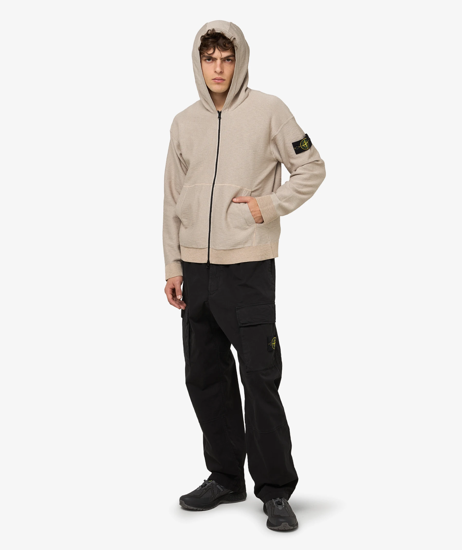 Stone Island Zip Hoodie | Desert Sand | SVD USA