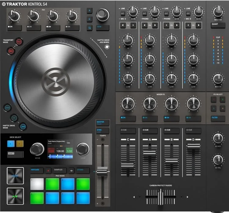 Controlador DJ Native Instruments Traktor Kontrol S4 MK3 com 4