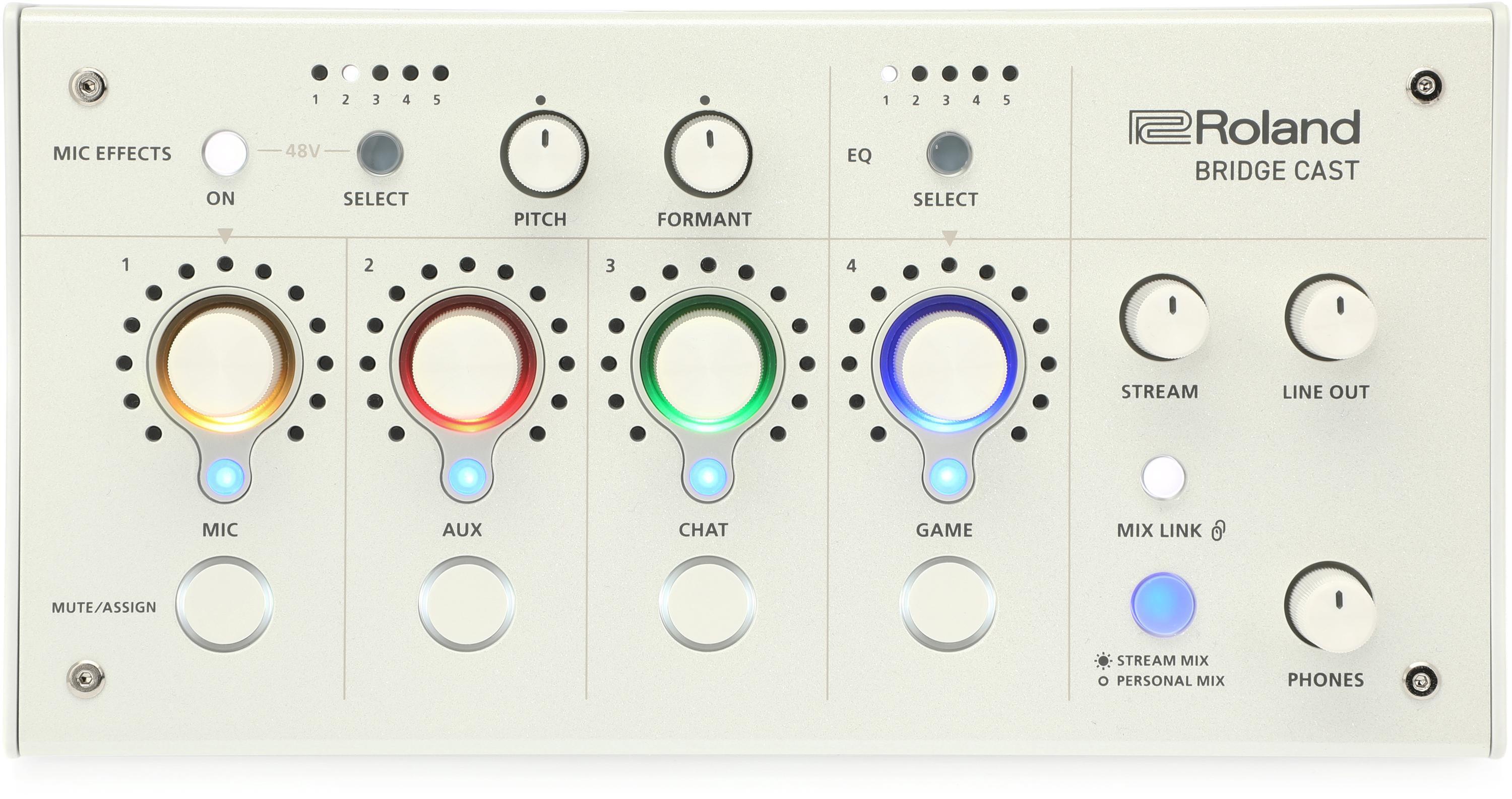 Roland Bridge Cast Dual-bus Gaming Audio Mixer - Ice White