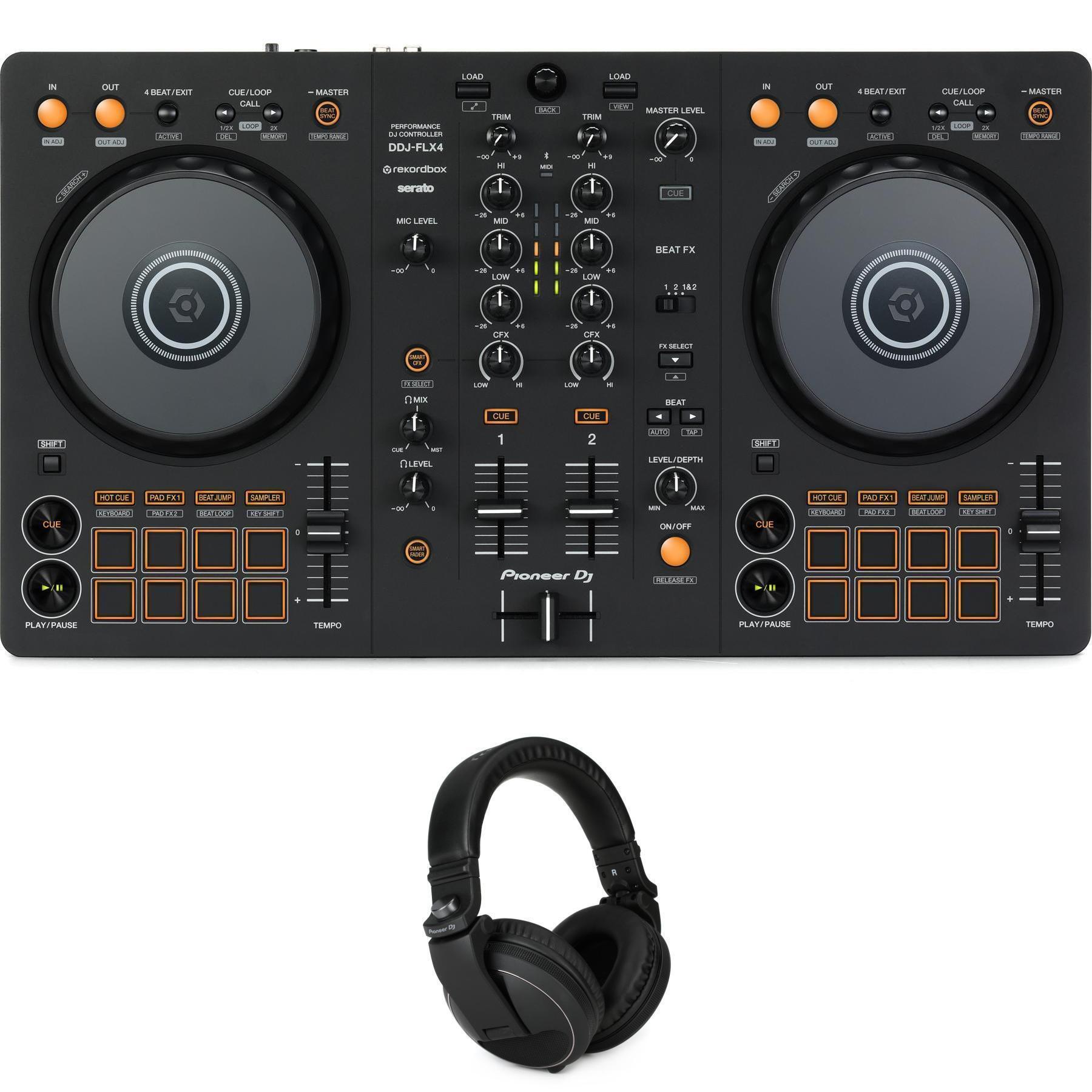 Pioneer DJ DDJ-FLX4 2-deck Rekordbox and Serato DJ Controller with