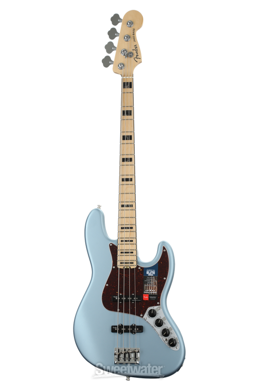 Fender American Elite Jazz Bass - Satin Ice Blue Metallic w/ Maple