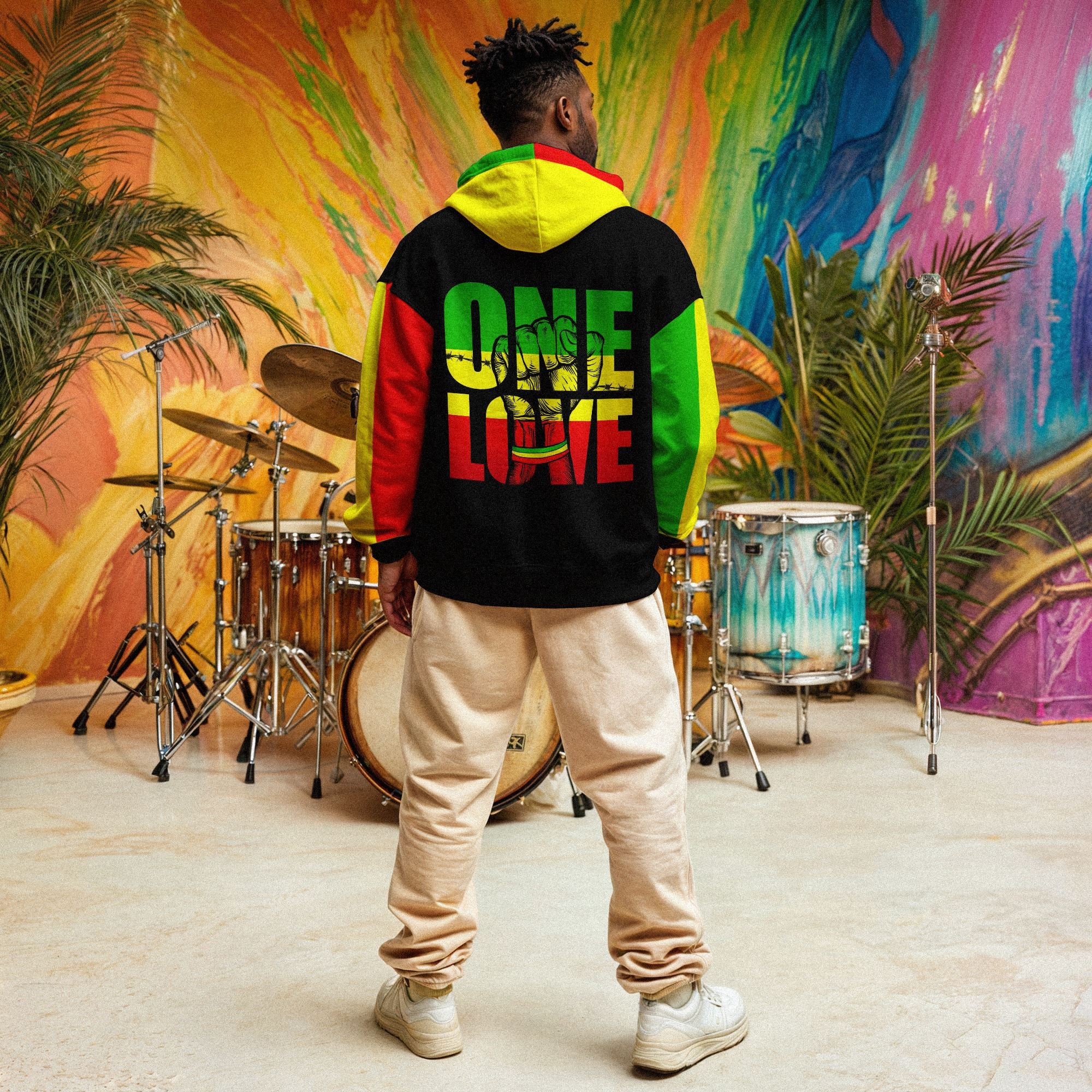Reggae One Love All-over Hoodie | African American Clothing