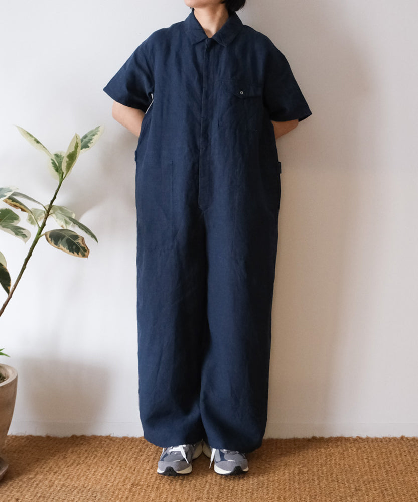 sold)オリジナルフレンチリネン 半袖比翼オールインワン – MELKIIISMYPOESY