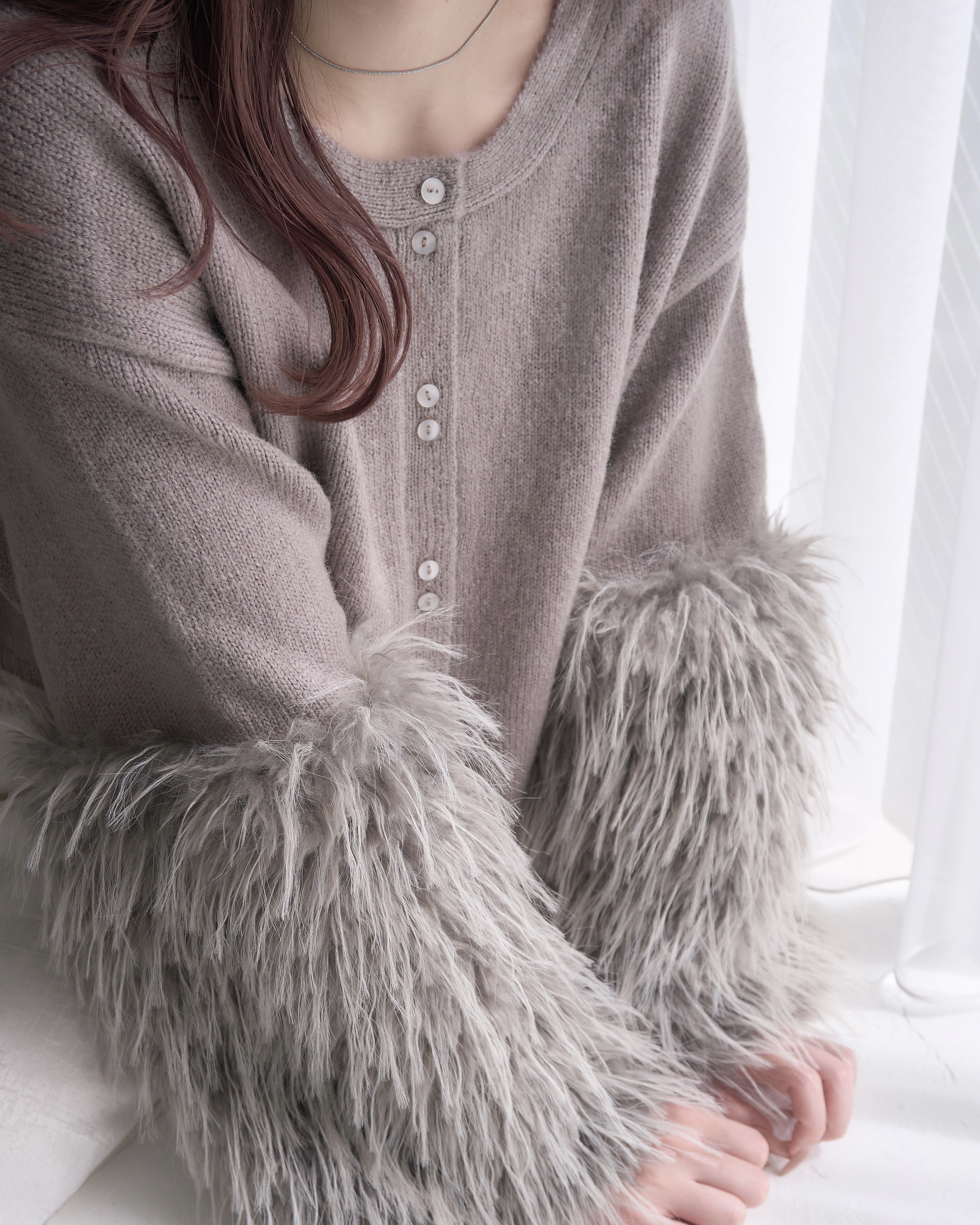 ファースリーブニットカーディガン｜MELLOWNEON (メロウネオン) 公式サイト