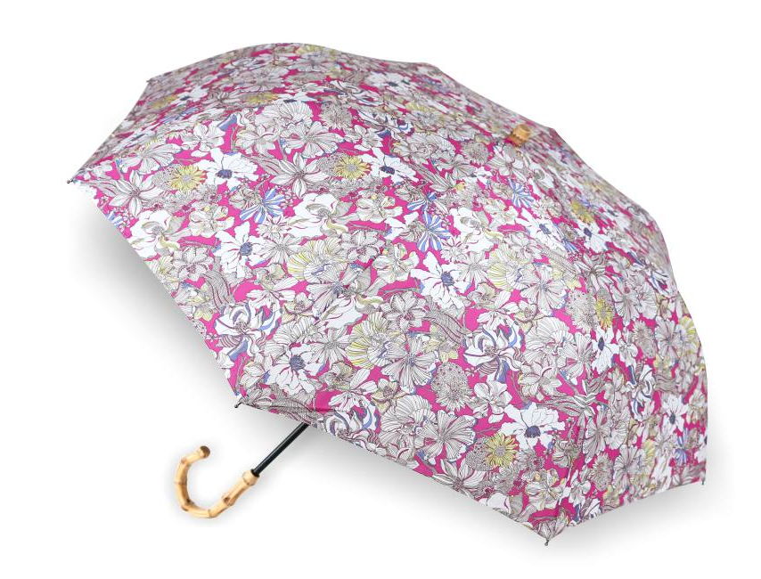 LIBERTY FABRICS リバティプリントを使った晴雨兼用折り畳み傘パラソル