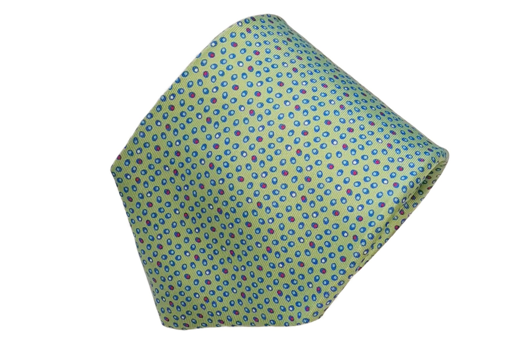 MILANO SERIES ネクタイ◇ ライトグリーン×アート系ドット