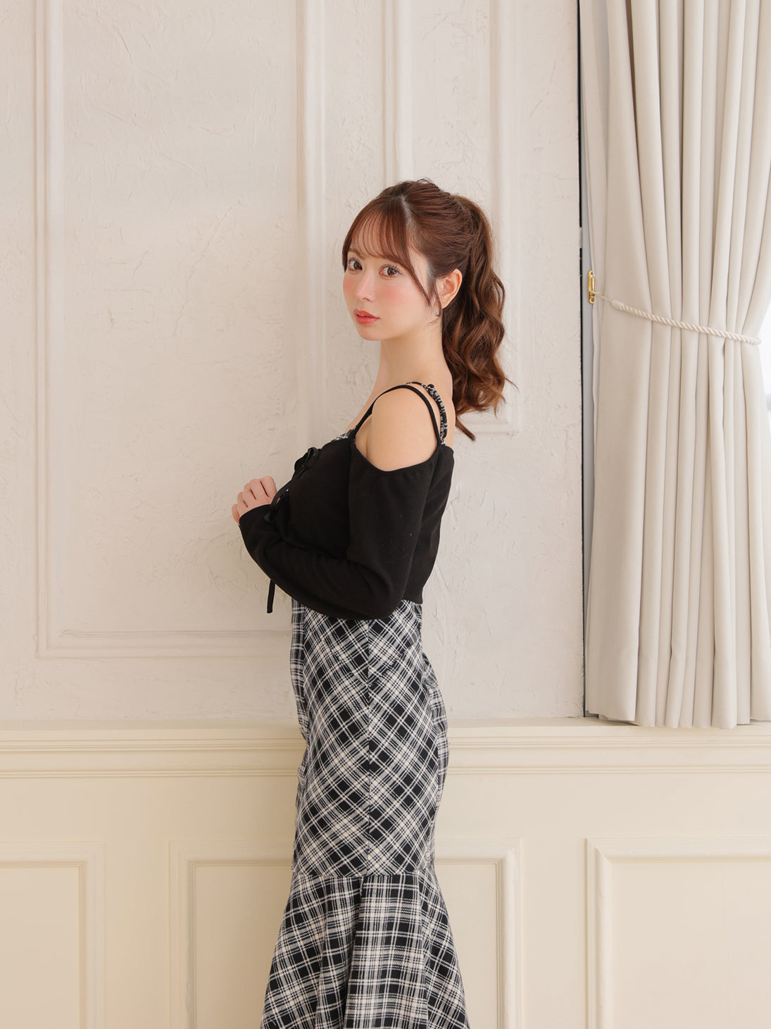 SALE】Check mermaid ensemble onepiece(eme10759) – M me eme