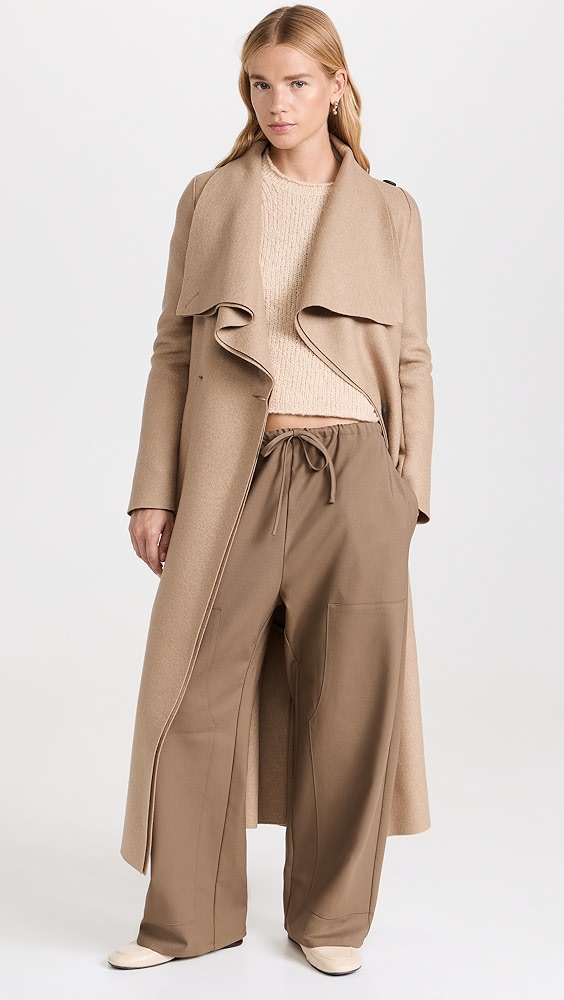 Harris Wharf London Long Volcano Coat Pressed Wool | Shopbop