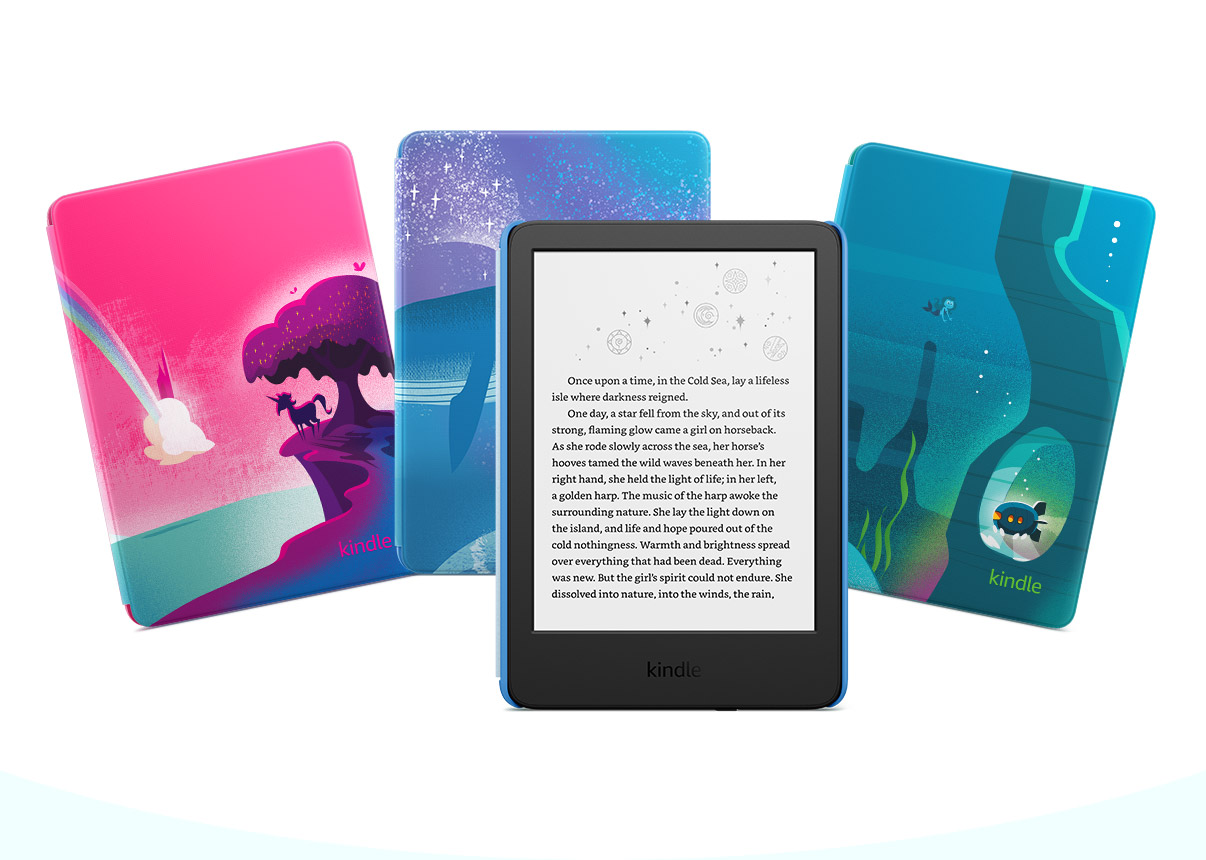 2024 Kindle Kids, includes ad-free books and cover