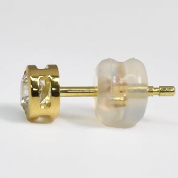 Amazon | K18 ダイヤピアス 片耳 ゴールド 1粒 ダイヤモンド 0.3ct