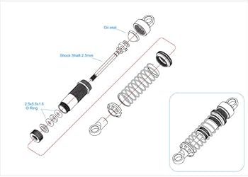Amazon.com: Hot Racing TRXM51DP08 Threaded Aluminum Shocks Full