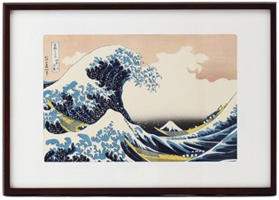 Amazon.co.jp: 職人の手により手摺りしました 葛飾北斎 木版画「神奈川