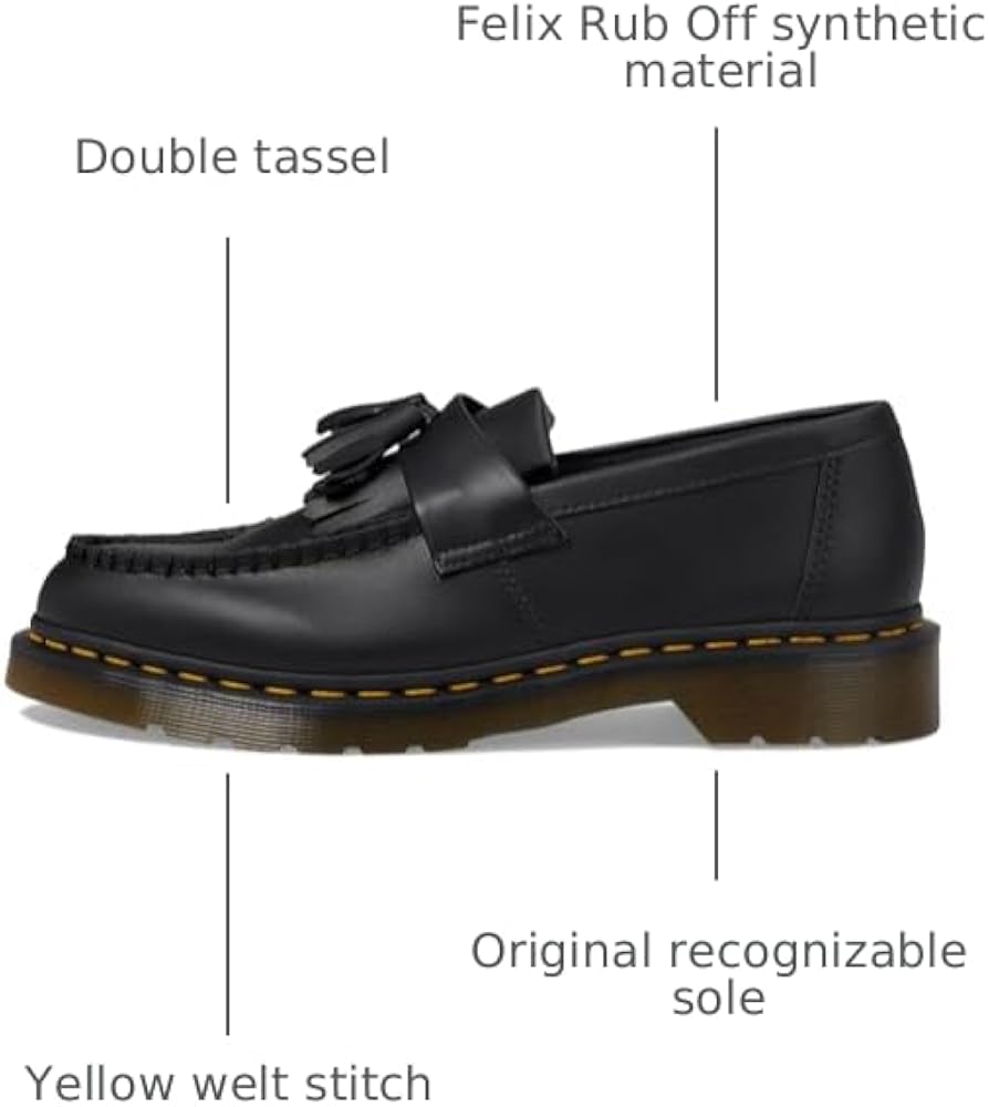 Amazon.com | Dr. Martens Unisex Vegan Adrian Loafer, Black, 5 US