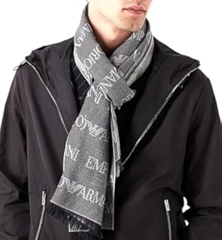 Emporio Armani All Over Jacquard Lettering Scarf - 625060 CC786