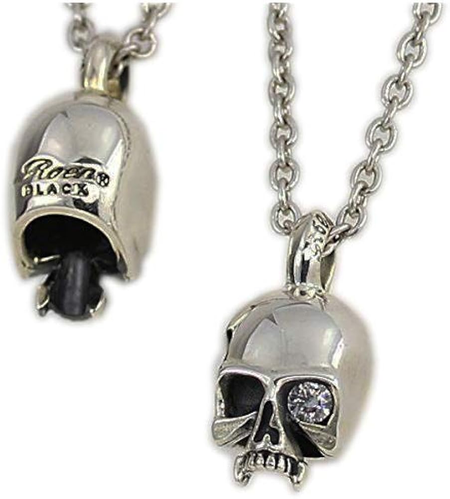 Amazon | Roen BLACK ロエン ブラック スカル ネックレス シルバー925
