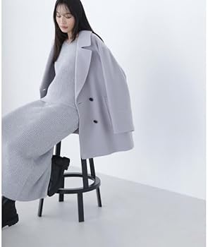 Amazon | ダブルブレストフォルムミドルコート | コート・ジャケット 通販