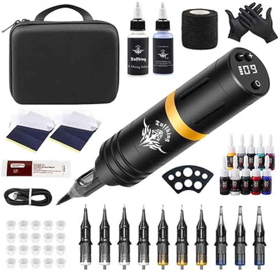 Amazon | タトゥーマシン、ワイヤレスタトゥーペンセット、回転