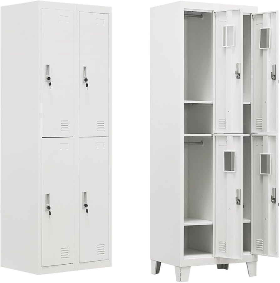 Amazon.co.jp: ロッカー スチールロッカー 4人用 鍵付き 脚付き 2列2段
