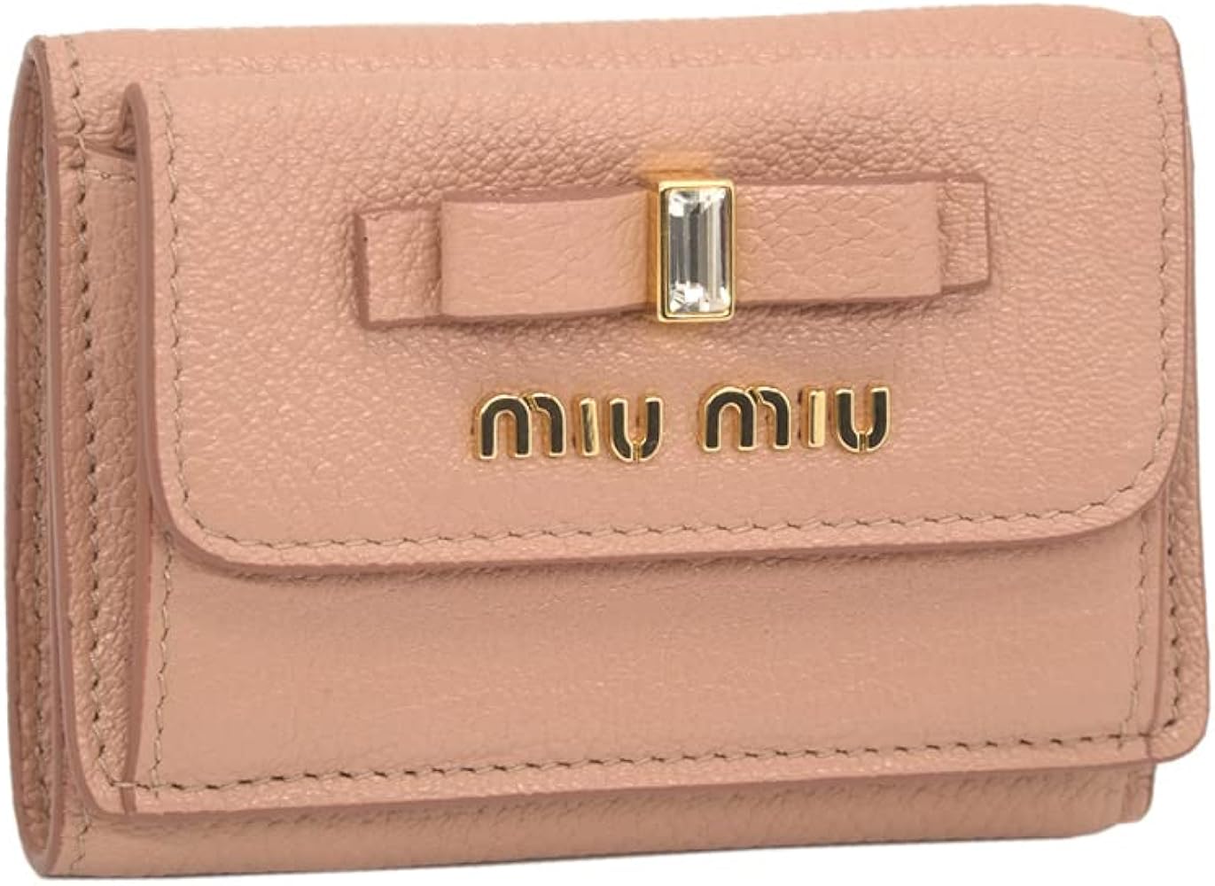 Amazon | MIUMIU リボン 三つ折 ミニ財布 マドラス レザー MIU MIU