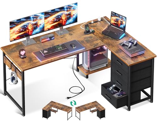 Amazon | AODK ゲーミングデスク 引き出し付き パソコンデスク